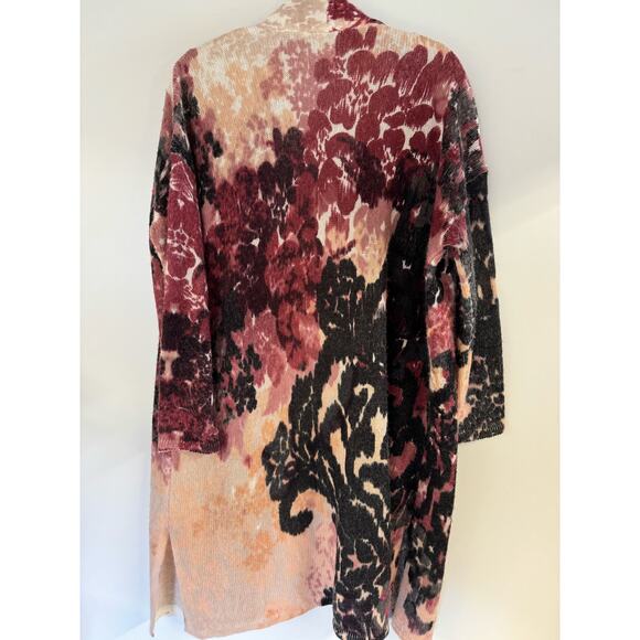 Chico’s Women’s Cardigan 0 Size  Small  Y2k 90's Style Long Burgundy Peach - Picture 6 of 8